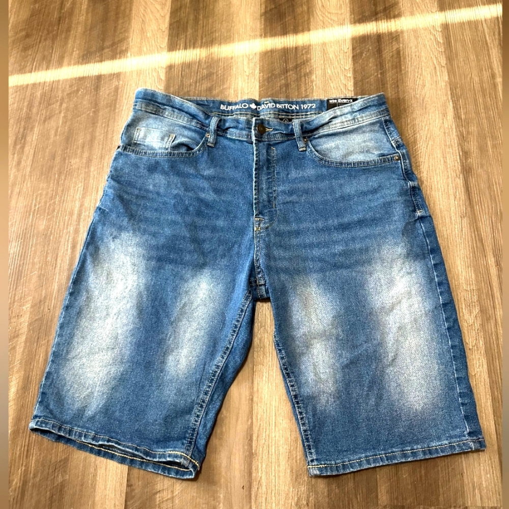 Buffalo David Bitton Men's Faded Blue Jean Shorts